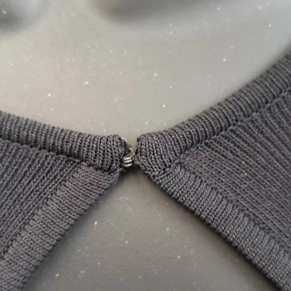 Black Sweater Cardigan with Fringe - Picture 5 of 5